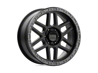 KMC Mesa Satin Black with Gloss Black Lip Wheel; 20x9; 18mm Offset
