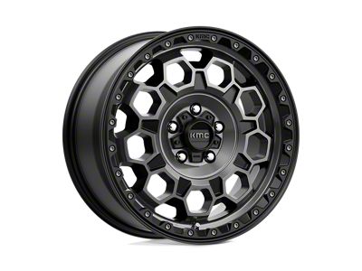 KMC Trek Satin Black with Gray Tint Wheel; 17x9; -12mm Offset