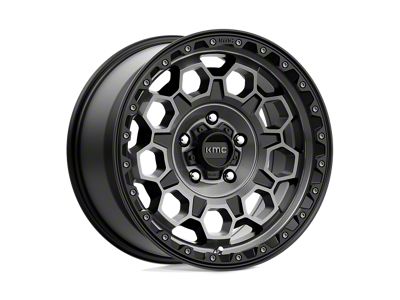 KMC Trek Satin Black with Gray Tint Wheel; 17x9; 18mm Offset
