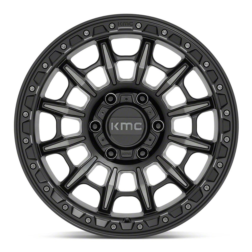 KMC Throtl Carnage Satin Black with Gray Tint Wheel; 17x9