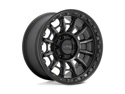 KMC Carnage Satin Black with Gray Tint Wheel; 17x9; -12mm Offset