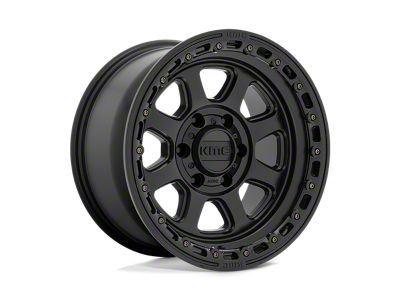 KMC Chase Satin Black with Gloss Black Lip Wheel; 20x9; 18mm Offset