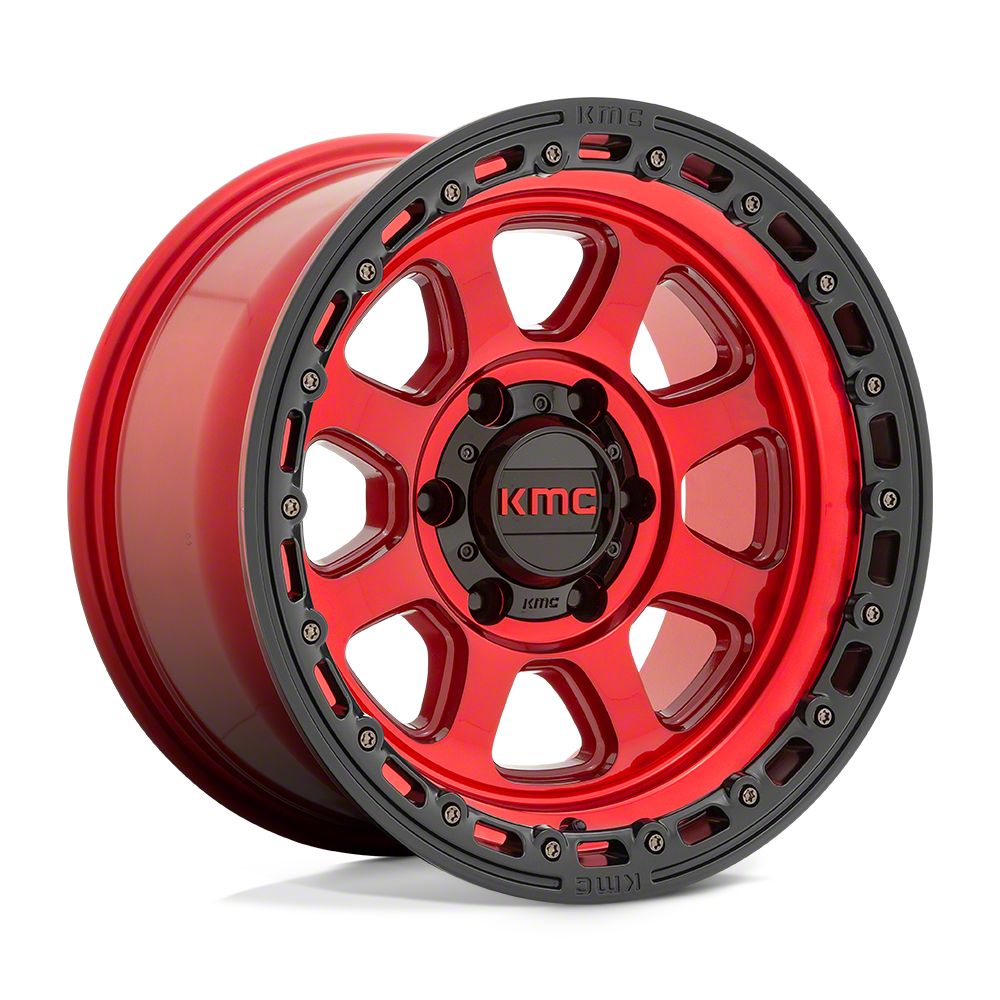 KMC Throtl Chase Candy Red with Black Lip Wheel; 20x9; 0mm