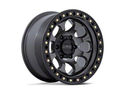 KMC Riot SBL Anthracite with Satin Black Lip Wheel; 17x9; -12mm Offset
