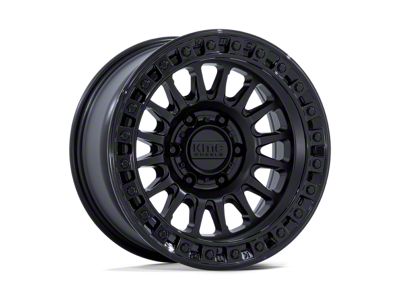 KMC IMS Matte Black with Gloss Black Lip Wheel; 17x8.5; -10mm Offset; 5x127mm Bolt Pattern; 71.50mm Hub Bore