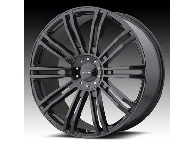 KMC D2 Gloss Black Wheel; 22x9.5; 35mm Offset; 5x114.3/5x120mm Bolt Pattern; 74.10mm Hub Bore