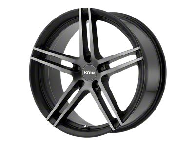 KMC Monophonic Satin Black with Titanium Black with Face Wheel; 19x8.5; 35mm Offset