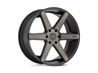 KMC District Truck Matte Black Dark Tint Wheel; 20x8.5; 38mm Offset; 6x135mm Bolt Pattern; 87.10mm Hub Bore