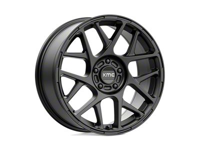 KMC Bully Satin Black Wheel; 18x8; 38mm Offset; 5x120mm Bolt Pattern; 74.10mm Hub Bore