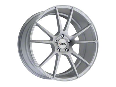 KMC Flux Brushed Silver Wheel; 20x10; 40mm Offset; 5x114.3mm Bolt Pattern; 72.56mm Hub Bore
