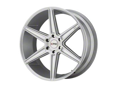 KMC Prism Truck Brushed Silver Wheel; 20x9; 30mm Offset; 6x114.3mm Bolt Pattern; 66.06mm Hub Bore