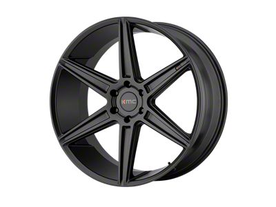 KMC Prism Satin Black Wheel; 22x9.5; 30mm Offset; 5x120mm Bolt Pattern; 74.10mm Hub Bore