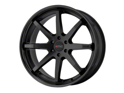 KMC Reverb Satin Black with Gloss Black Lip Wheel; 20x9; 30mm Offset; 5x114.3mm Bolt Pattern; 72.56mm Hub Bore