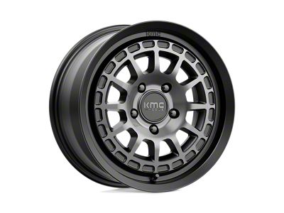 KMC Canyon Satin Black with Gray Tint Wheel; 17x8; 35mm Offset; 5x114.3mm Bolt Pattern; 72.56mm Hub Bore