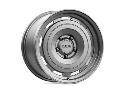 KMC Roswell Matte Anthracite Wheel; 17x8.5; 18mm Offset; 5x127mm Bolt Pattern; 71.50mm Hub Bore