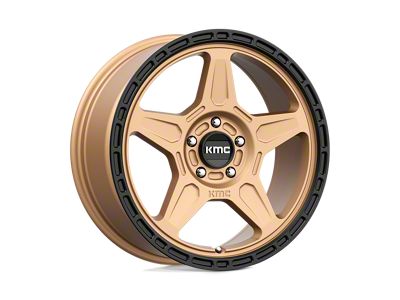 KMC Alpine Matte Bronze with Black Lip Wheel; 18x8; 38mm Offset; 5x114.3mm Bolt Pattern; 72.56mm Hub Bore