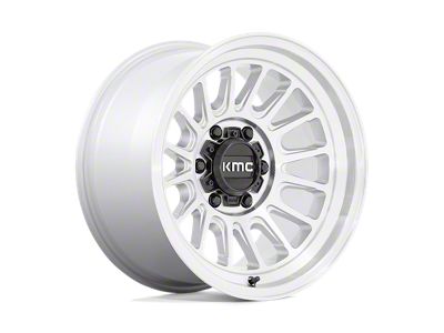 KMC Impact Ol Silver Machined Wheel; 17x8.5; 0mm Offset; 6x139.7mm Bolt Pattern; 106.10mm Hub Bore