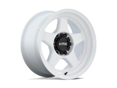 KMC Lobo Gloss White Wheel; 17x8.5; -10mm Offset; 6x120mm Bolt Pattern; 66.90mm Hub Bore