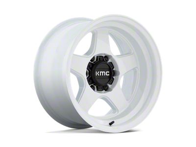 KMC Lobo Gloss White Wheel; 17x9; -38mm Offset