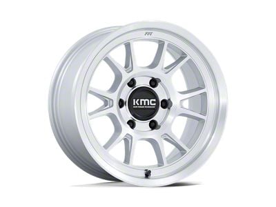KMC Range Gloss Silver with Machined Face Wheel; 17x8.5; -10mm Offset; 5x150mm Bolt Pattern; 110.10mm Hub Bore