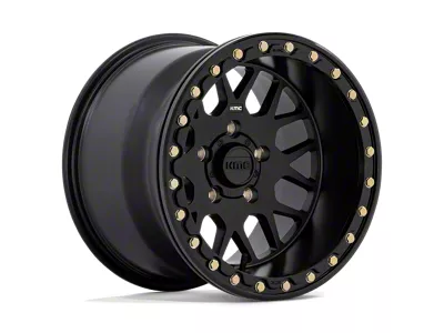 KMC Grenade Beadlock Satin Black Wheel; 14x10; 0mm Offset; 4x156mm Bolt Pattern; 132mm Hub Bore