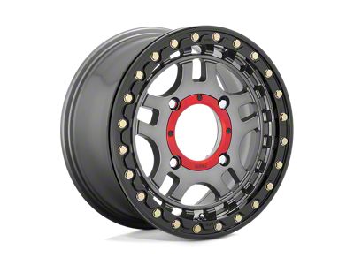 KMC Recon Beadlock Gunmetal with Gloss Black Ring Wheel; 14x7; 38mm Offset