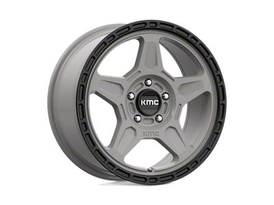 KMC Alpine Satin Gray with Black Lip 4-Wheel Kit; 17x8; 38mm Offset