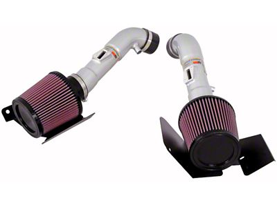 K&N 07-08 350z Dual Silver Typhoon Short Ram Intake - 69-7071TS