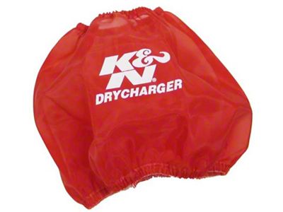 K&N Round Tapered Drycharger Air Filter Wrap Red 7.5in Base - RF-1048DR
