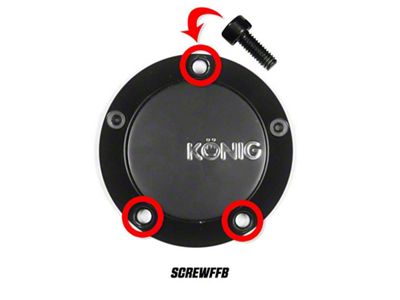 Konig Cap Screw Black For CAPFFB - Flow Formed Single - SCREWFFB