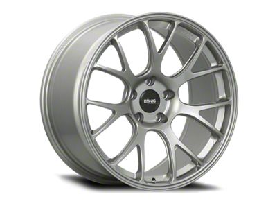 Konig F1M Ash Silver Wheel; 18x8.5; 35mm Offset; 5x120mm Bolt Pattern; 72.56mm Hub Bore