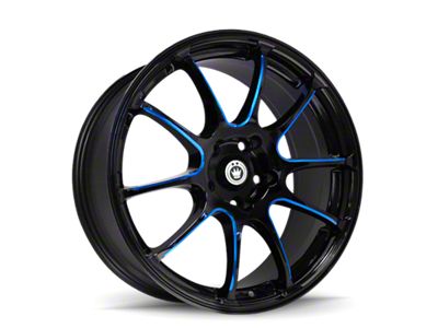 Konig Illusion Gloss Black with Blue Tinted Clearcoat Wheel; 18x8; 45mm Offset
