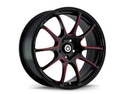 Konig Illusion Gloss Black with Red Tinted Clearcoat Wheel; 18x8; 45mm Offset