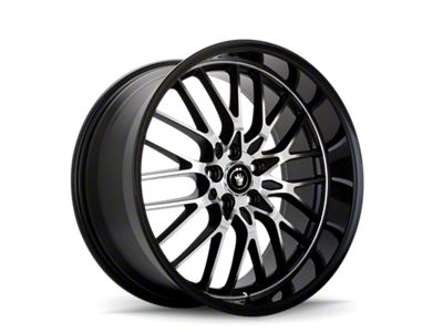 Konig Lace Gloss Black with Machined Face Wheel; 18x8; 45mm Offset
