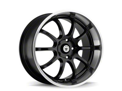 Konig Lightning Gloss Black with Machined Lip Wheel; 17x7; 40mm Offset