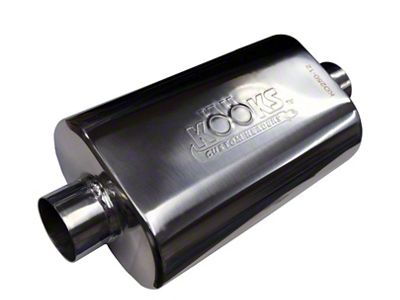 Kooks Center/Center Oval Muffler; 2.50-Inch Inlet/2.50-Inch Outlet; Polished Stainless (Universal; Some Adaptation May Be Required)