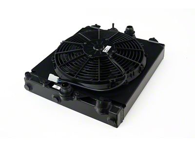 CSF Universal Half Radiator w/-16AN & Slip-On Fittings/12in SPAL Fan - 2858XB