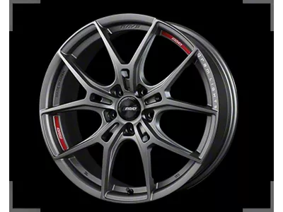 Gram Lights 57FXZ Super Dark Gunmetal and Machining Rim Edge DC Wheel; 18x9.5; 22mm Offset; 5x114.3mm Bolt Pattern; 73.10mm Hub Bore