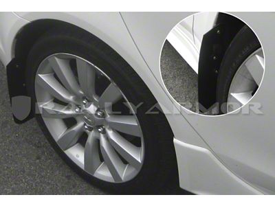 Rally Armor 07-17 Mitsubishi Lancer Basic Black Mud Flap w/ - MF8-BAS-BLK