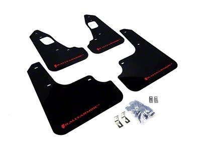 Rally Armor 08-17 Mitsubishi Lancer EVO X Black UR Mud Flap - MF10-UR-BLK/RD