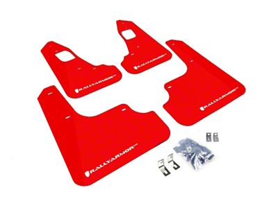 Rally Armor 08-17 Mitsubishi Lancer EVO X Red UR Mud Flap - MF10-UR-RD/WH