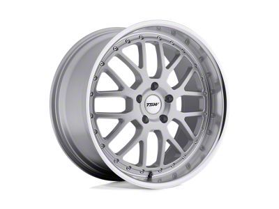TSW Valencia Silver with Mirror Cut Lip 4-Wheel Kit; 19x9.5; 20mm Offset; 5x114.3mm Bolt Pattern; 76.10mm Hub Bore