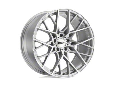 TSW Sebring Silver with Mirror Cut Face Wheel; 19x8.5; 30mm Offset; 5x114.3mm Bolt Pattern; 76.10mm Hub Bore