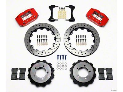 Wilwood Dynapro Radial Rear Kit 13.00in Drilled Red Mitsubishi Lancer EVO - 140-9286-DR