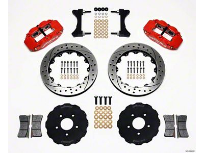 Wilwood Narrow Superlite 6R Front Hat Kit 13.06in Drilled Red for Mitsubishi Lancer - 140-9284-DR
