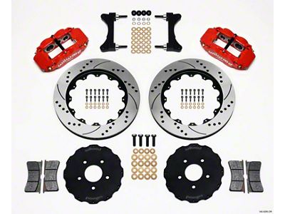 Wilwood Narrow Superlite 6R Front Hat Kit 14.00in Drilled Red for Mitsubishi Lancer - 140-9285-DR