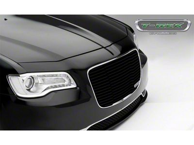 T-REX Grilles Laser Billet Series Grille; Horizontal; Aluminum; Black; 1 Pc; Replacement; - 6214361