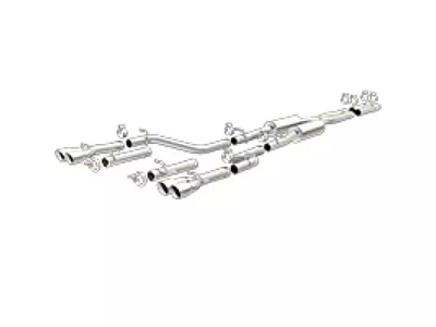 Magnaflow Cat-Back; SS; 2.5in; Quad Split Rear 3.5in Tip 2015 - 19209