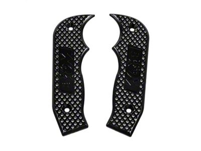 B&M Magnum Grip Side Plates; Polycarbonate; Diamond Texture Pattern; Black; - 81200