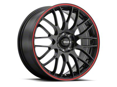 Konig Maze Gloss Black with Red Stripe Wheel; 18x7.5; 45mm Offset